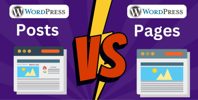 WordPress comparison chart illustrating differences between posts and pages.