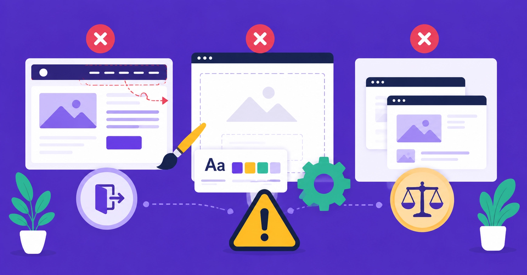 Illustration of common Elementor template and layout mistakes