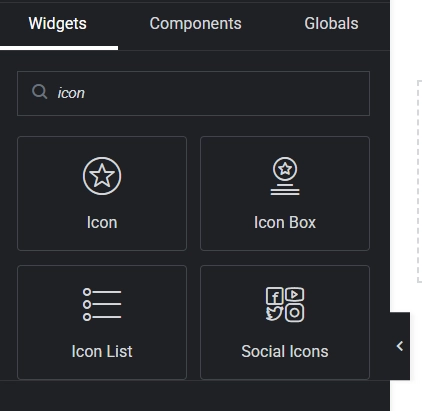 Elementor widget panel highlighting Icon Box with cartoon professional pointing at interface