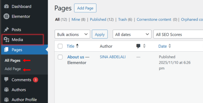 Settings page in WordPress displaying various configuration options for site management and customization.