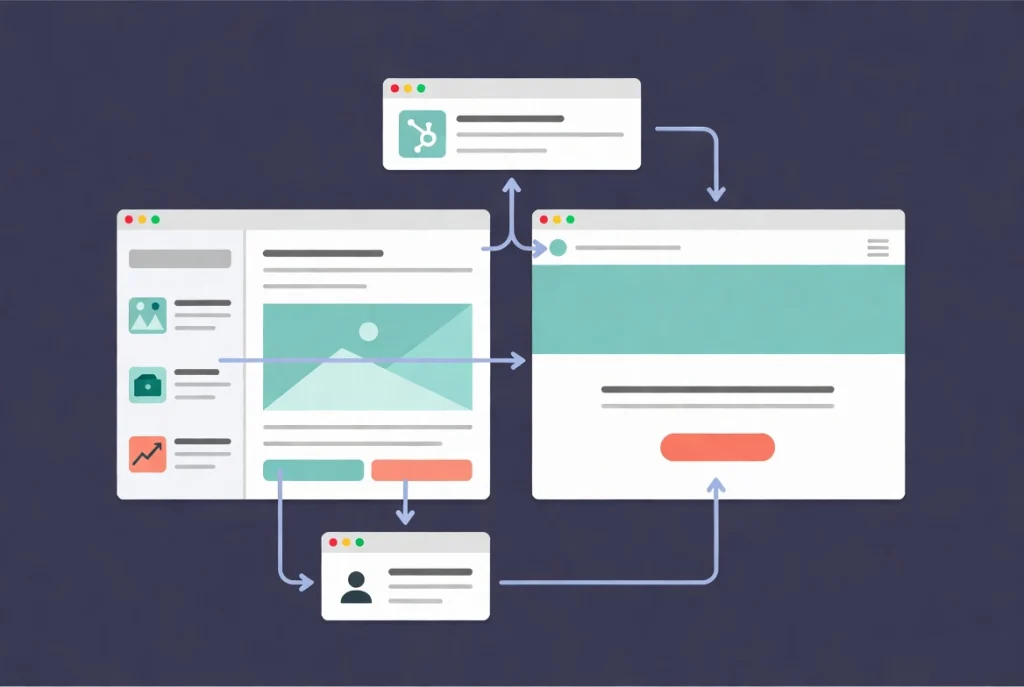 WordPress post layout with dynamic sidebar widgets versus clean page layout without distractions in flat vector style