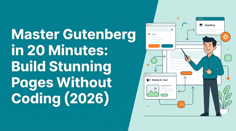 Master Gutenberg editor tutorial showing how to build WordPress pages without coding in 2026