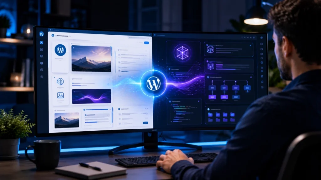 Professional WordPress 7 and Novamira plugin workflow dashboard with AI automation and centralized WordPress AI infrastructure