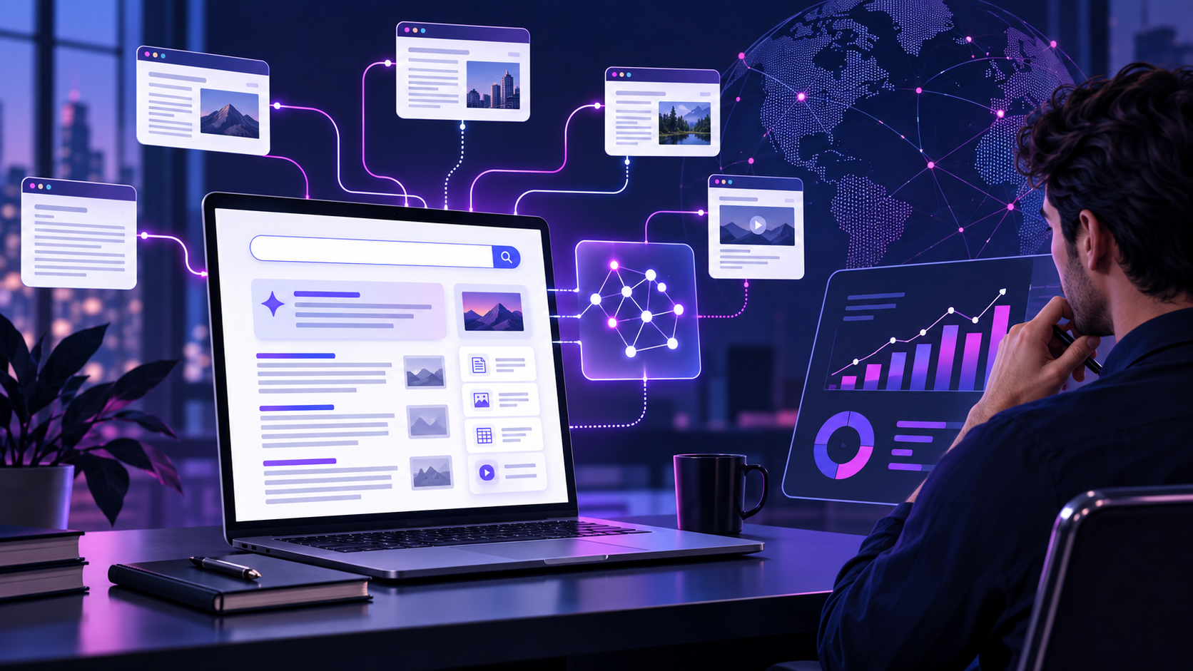 WordPress site owner reviewing search visibility and generative AI results