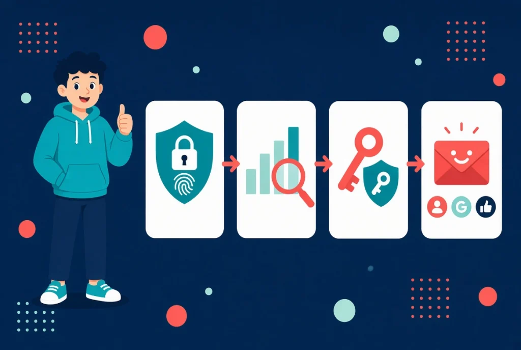 FluentAuth documentation table comparing passkey email code and authenticator app methods